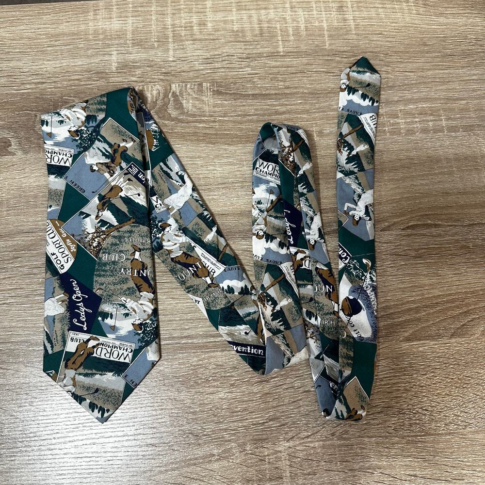 Tango by Max Raab Unisex Golfing Necktie Country Club Vintage Sports Club Green